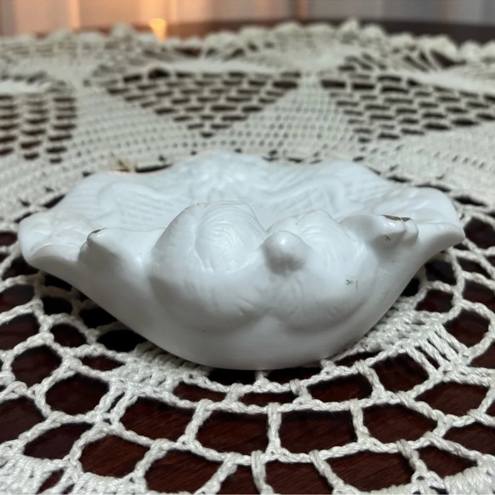Victorian Angels Porcelain Cherub Plate White Gold Vintage Cottage Core Home